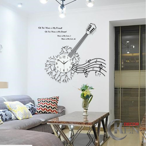 Mua đồng hồ treo tường tphcm hình cây đàn ghita cho phòng làm việc