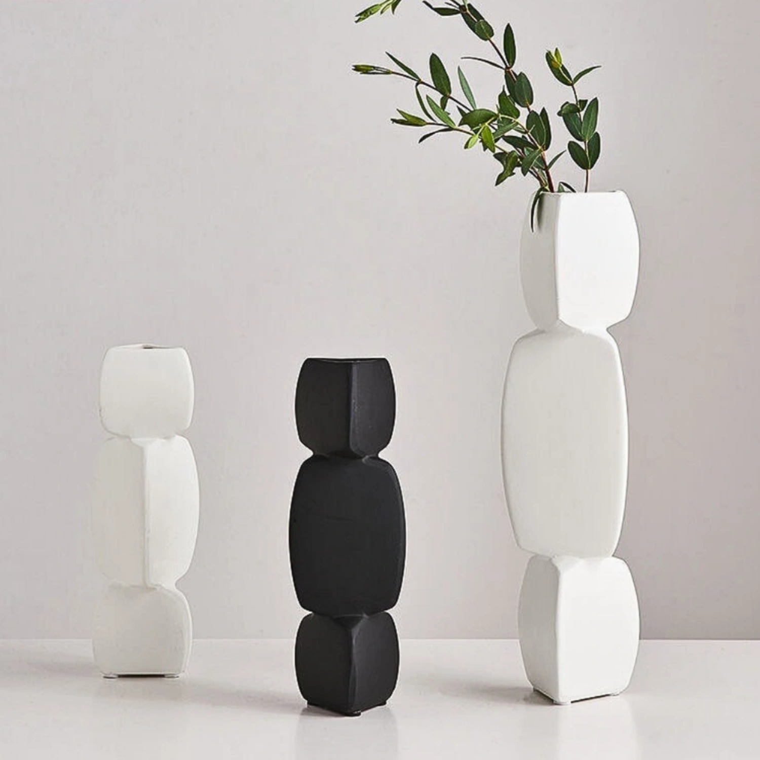Bình Xếp Tầng Decor Gốm Bắc Âu