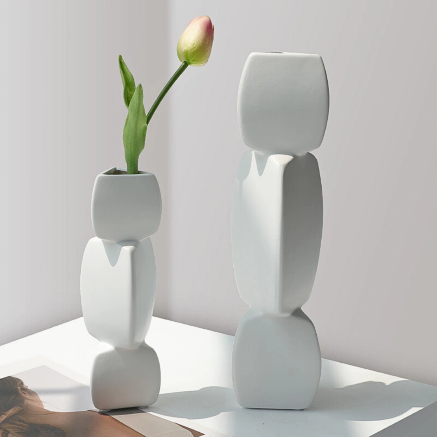 Bình Xếp Tầng Decor Gốm Bắc Âu